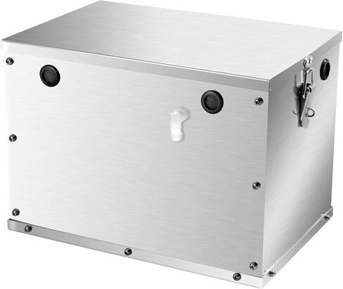 VEVOR Battery Box, Group 24-31 Trolling Motor Battery Box, Marine Batteries Case with Lock, Handles and Rubber-Grommet Cable Holes, Stainless Steel Shell, Suitable for Cars, Boats & Trolling Motors in Saudi Arabia