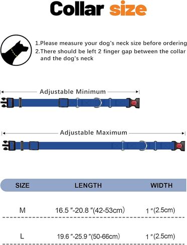Waterproof Martingale Collar for Dogs,Easy to Clean Dog Collars with Safety Quick Release Buckle,Rubber Collar for Medium Large Dogs Walking Training (Blue, M (16.5-20.8inch)) in Kuwait