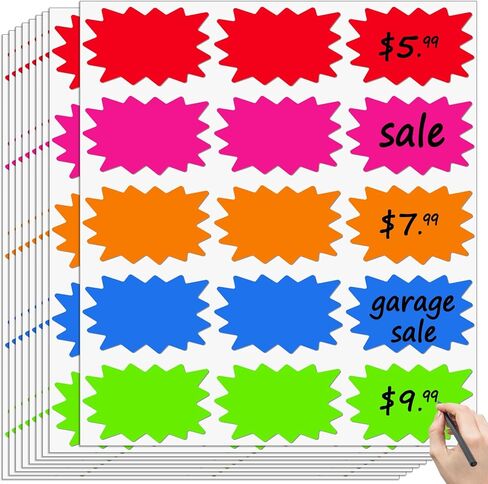 300 Pcs Removable Yard Sale Price Stickers, 2"x3" Self-Adhesive Price Tag Stickers for Garage Sale, Rummage Sale Price Labels for Retail, Flea Markets and Estate in Kuwait