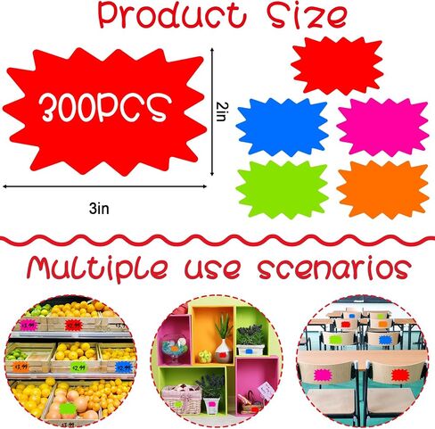 300 Pcs Removable Yard Sale Price Stickers, 2"x3" Self-Adhesive Price Tag Stickers for Garage Sale, Rummage Sale Price Labels for Retail, Flea Markets and Estate in Kuwait
