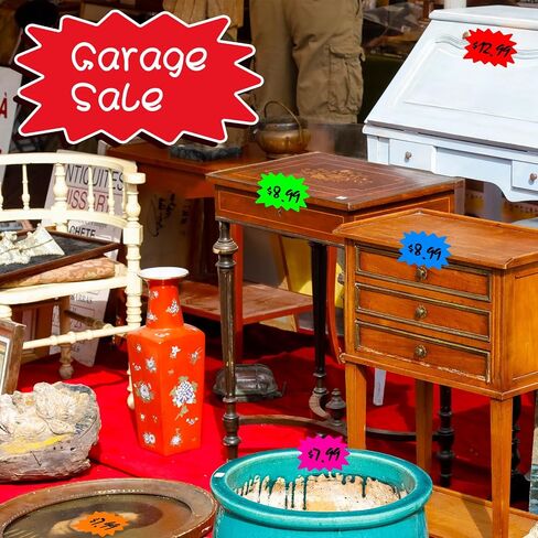 300 Pcs Removable Yard Sale Price Stickers, 2"x3" Self-Adhesive Price Tag Stickers for Garage Sale, Rummage Sale Price Labels for Retail, Flea Markets and Estate in Kuwait