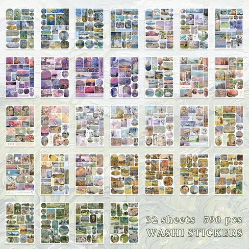 Flower Sticker Book, 40 Sheets 470pcs Floral Botanical Themed Journaling Supplies for Scrapbooking Supplies Aesthetic Junk Journal Craft DIY Craft Card Making Laptop in Kuwait