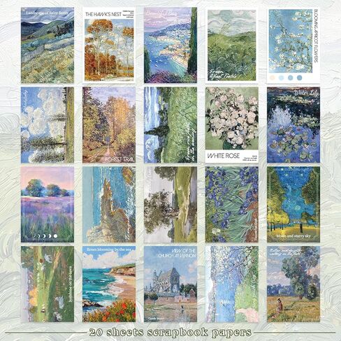 Flower Sticker Book, 40 Sheets 470pcs Floral Botanical Themed Journaling Supplies for Scrapbooking Supplies Aesthetic Junk Journal Craft DIY Craft Card Making Laptop in Kuwait