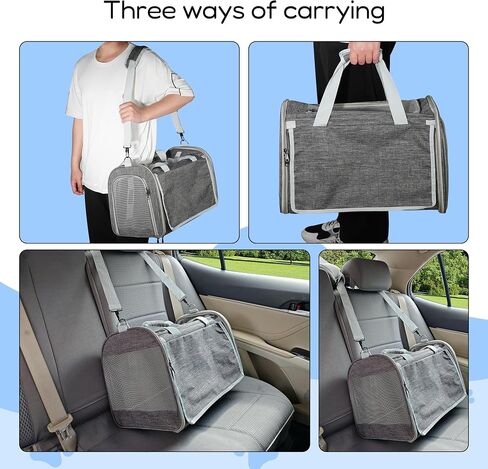 Pet Carrier for Large and Medium Cats，18x12x12 Inches Cat，Soft-Sided Pet Carrier for Big Medium Cats and Puppy,Indoor and Outdoor Uses Pet Privacy Protection Travel Carriers in Saudi Arabia
