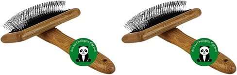 Alcott Bamboo Groom Slicker Brush with Stainless Steel Pins for Pets, Small,Black in Kuwait