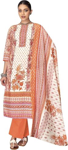 ladyline Womens Casual Cool Cotton Salwar Kameez Ethnic Printed Palazzo Pants Indian Pakistani Dress in Saudi Arabia