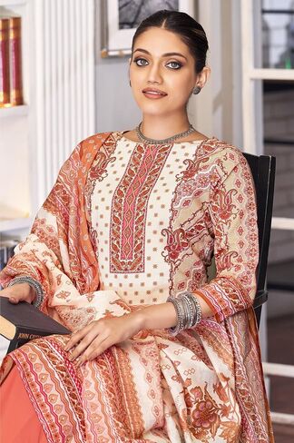 ladyline Womens Casual Cool Cotton Salwar Kameez Ethnic Printed Palazzo Pants Indian Pakistani Dress in Saudi Arabia