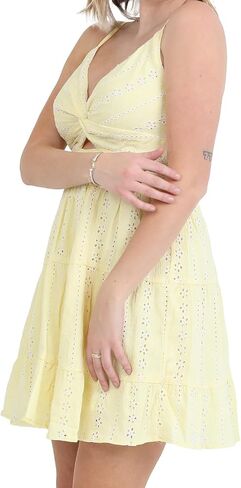 Angie Women's Peekaboo Sundress مع تنورة متدرجة in Kuwait