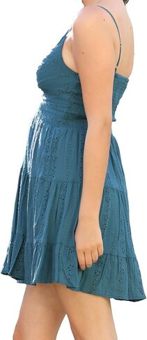 Angie Women's Peekaboo Sundress مع تنورة متدرجة in Kuwait