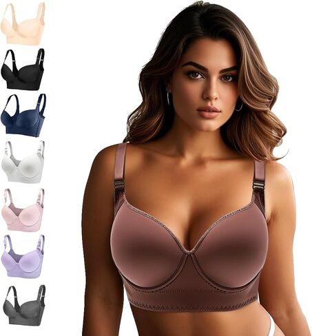 Geibiu Push up Bras for Women Smoothing Hide Back Fat Bra Full Coverage Plus Size Womens Bras in Saudi Arabia