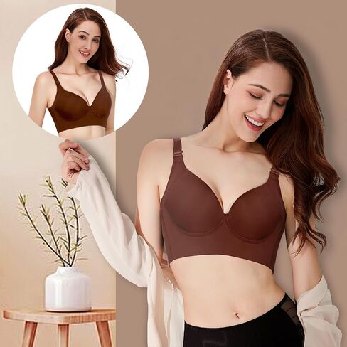 Geibiu Push up Bras for Women Smoothing Hide Back Fat Bra Full Coverage Plus Size Womens Bras in Saudi Arabia