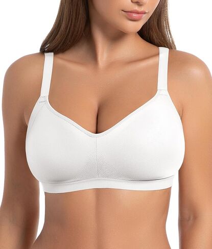 SHAPERX Women's Wireless Seamless Bra No Dig Comfort Lightly Lined Full Coverage Bralette for Daily Wear in Kuwait