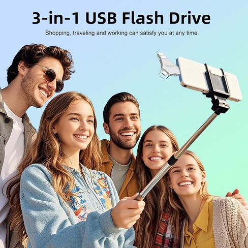 USB 3.0 Flash Drive 64gb for iPhone, 3in1 External Memory Picture Keeper Storage Stick for Photo/Video/Data Saver/Backup, V8.18High Speed Thumb Drives for iPhone/iPad/Android/PC - Stone-Gray in Saudi Arabia