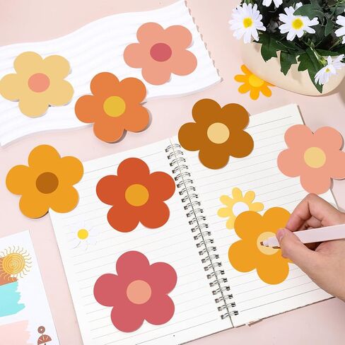 Whaline 36pcs Pastel Flower Notes Sticky Notes ملون ملون من اللمسات الالتصاق الملاهي القابلة للإزالة للتذكير قرطاسية الدراسة لوازم المنازل المكتبية المدرسية in Kuwait