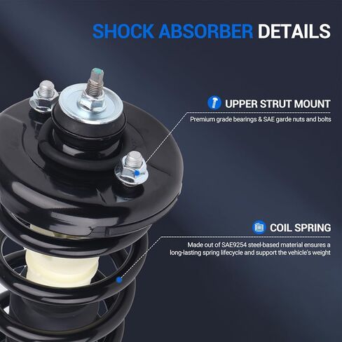 Autoround Rear Complete Shock Absorber Compatible with Honda Accord 2008 2009 2010 2011 2012 172563 Pair Struts with Coil Spring Assembly in Saudi Arabia