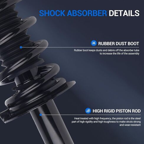 Autoround Rear Complete Shock Absorber Compatible with Honda Accord 2008 2009 2010 2011 2012 172563 Pair Struts with Coil Spring Assembly in Saudi Arabia
