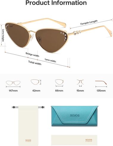 Sojos Retro Cateye Sunglasses Womens العصرية الضيقة UV400 حماية نظارات شمس SJ1241 in Kuwait