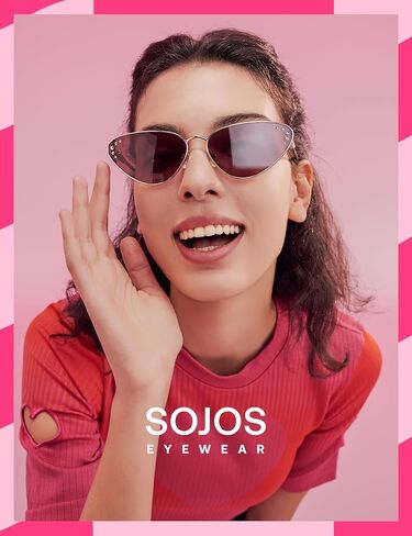 SOJOS Retro Cateye Sunglasses Womens Trendy Narrow UV400 Protection Sun Glasses SJ1241 in Saudi Arabia