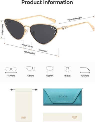 SOJOS Retro Cateye Sunglasses Womens Trendy Narrow UV400 Protection Sun Glasses SJ1241 in Saudi Arabia