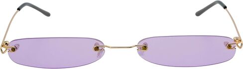 Retro Narrow Small Sunglasses Clear Colored Lens Fashion Rimless Rectangle Sunglasses in Saudi Arabia