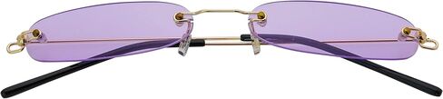 Retro Narrow Small Sunglasses Clear Colored Lens Fashion Rimless Rectangle Sunglasses in Saudi Arabia