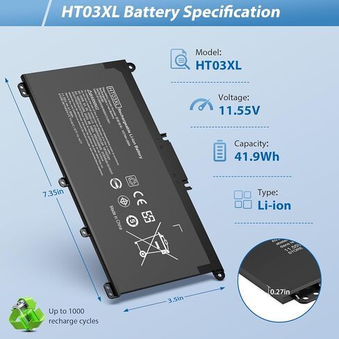 55.67WH MB04XL بطارية لـ HP ENVY X360 M6-AQ000 M6-AQ003DX M6-AR004DX M6-AQ005DX M6-AQ103DX M6-AR004DX 15-AQ 15-AQ 15T-AQ200 843538-541 844204-850 in Kuwait