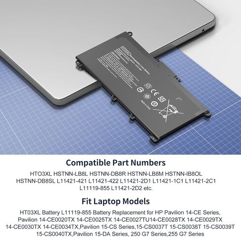 55.67WH MB04XL بطارية لـ HP ENVY X360 M6-AQ000 M6-AQ003DX M6-AR004DX M6-AQ005DX M6-AQ103DX M6-AR004DX 15-AQ 15-AQ 15T-AQ200 843538-541 844204-850 in Kuwait
