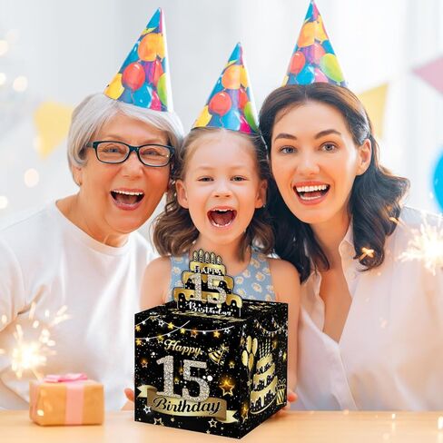Money Box for 80th Birthday, Gold Pull Box Gift Set - Includes 35 Bags in Saudi Arabia