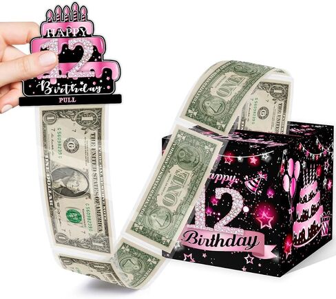 Money Box for 80th Birthday, Gold Pull Box Gift Set - Includes 35 Bags in Saudi Arabia