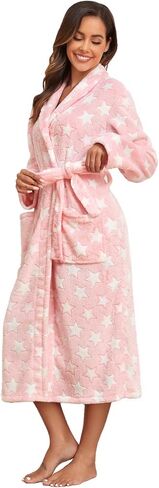 RONGTAI Plush Soft Robes for Women Lightweight and Warm SPA & Bath Robes Female for Mom Wife and Girl Friend in Kuwait