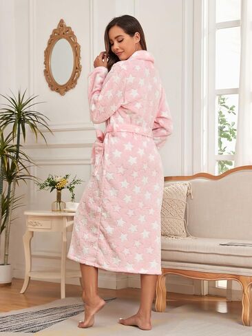 RONGTAI Plush Soft Robes for Women Lightweight and Warm SPA & Bath Robes Female for Mom Wife and Girl Friend in Kuwait