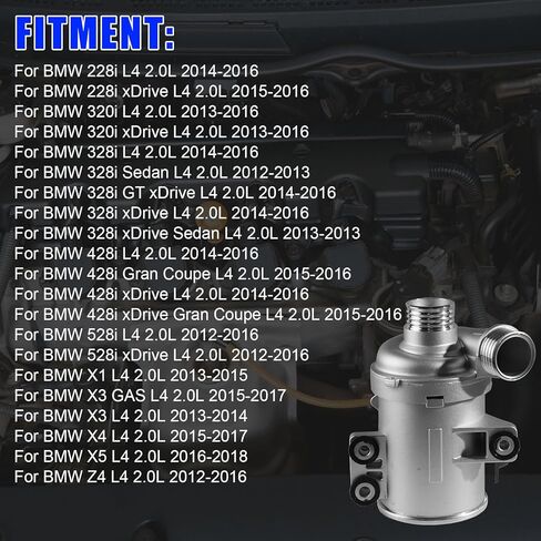 11518635089 مضخة مياه المحرك الكهربائية لـ BMW 228i ، 228i Xdrive ، 320i Xdrive ، 328i ، 328i GT Xdrive ، 428i Gran Coupe ، 528i ، x1 ، x3 ، x4 ، x5 ، Z4 استبدال# 11517604027 EWP101 in Kuwait