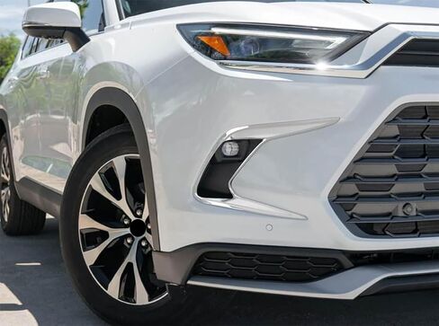 إكسسوارات السيارات متوافقة مع تويوتا الجديد Grand Highlander 2024 2025 غطاء مصباح الضباب الأمامي الخارجي غطاء ABS 2PCs (نمط الكروم اللامع) in Kuwait