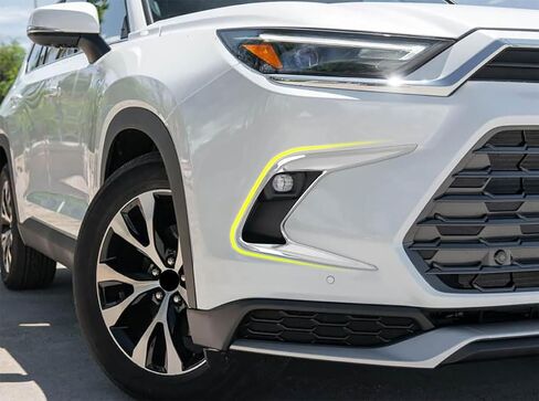 إكسسوارات السيارات متوافقة مع تويوتا الجديد Grand Highlander 2024 2025 غطاء مصباح الضباب الأمامي الخارجي غطاء ABS 2PCs (نمط الكروم اللامع) in Kuwait