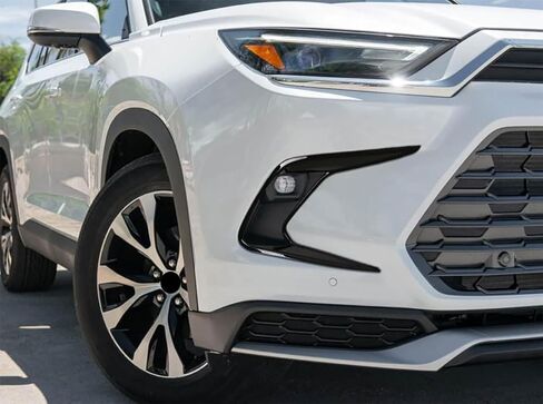 إكسسوارات السيارات متوافقة مع تويوتا الجديد Grand Highlander 2024 2025 غطاء مصباح الضباب الأمامي الخارجي غطاء ABS 2PCs (نمط الكروم اللامع) in Kuwait