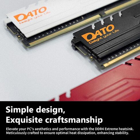 DATO DDR4 RAM 32GB | 16GBx2 | 3200MHz with Heatsink dimm PC3200 CL16 1.35V PC4-25600 288Pin Non-ECC UDIMM Desktop Memory Module for Gaming - Extreme White in Kuwait