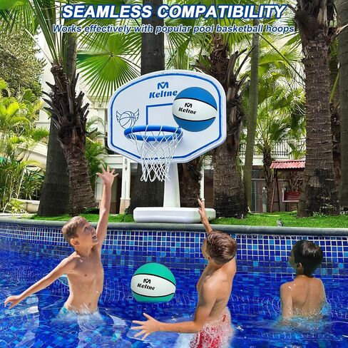 LED Pool Basketball Hoop Poolside, Oversized Water Basketball Hoop with Solar Colorful Lights, 34"x34"x42.2" Light Up Swimming Pool Basketball Hoops for Kids Adults, with 2 Balls and Pump. in Kuwait