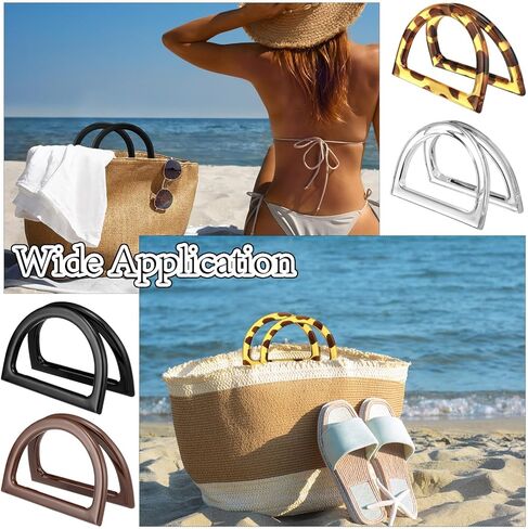 Cinnvoice 8 Pack Bag Handle Round Purse Handles Decorative Replacement Purse Strap for Crochet Bags(Round Shape,4.5 Inch) in Kuwait