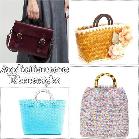 Cinnvoice 8 Pack Bag Handle Round Purse Handles Decorative Replacement Purse Strap for Crochet Bags(Round Shape,4.5 Inch) in Kuwait