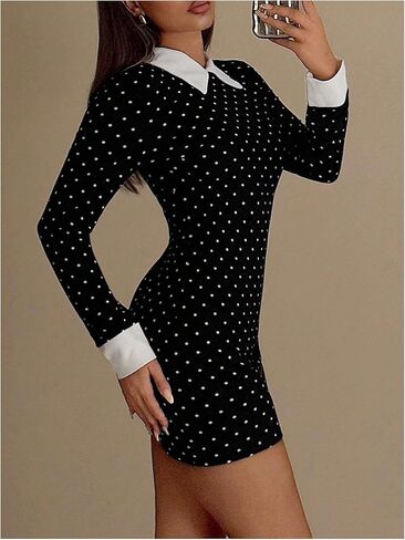 Wdirara Women's Polka Dots Contraving Contraving Contrad in Kuwait