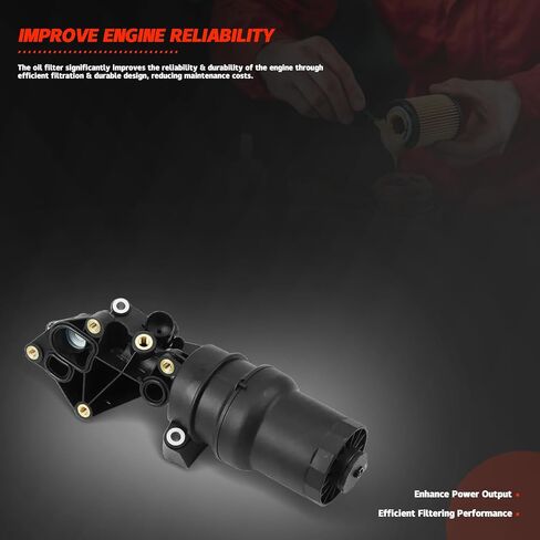 Engine Oil Filter Housing Assembly Adapter Kit with Oil Filter Gasket Sensor Adapter Compatible with 2005-2014 Volkswagen Beetle Golf Jetta Rabbit Passat Audi TTRS 2.5L,07K115397D in Saudi Arabia