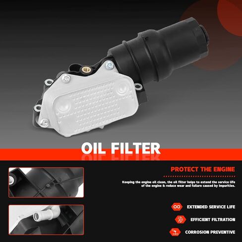 Engine Oil Filter Housing Assembly Adapter Kit with Oil Filter Gasket Sensor Adapter Compatible with 2005-2014 Volkswagen Beetle Golf Jetta Rabbit Passat Audi TTRS 2.5L,07K115397D in Saudi Arabia