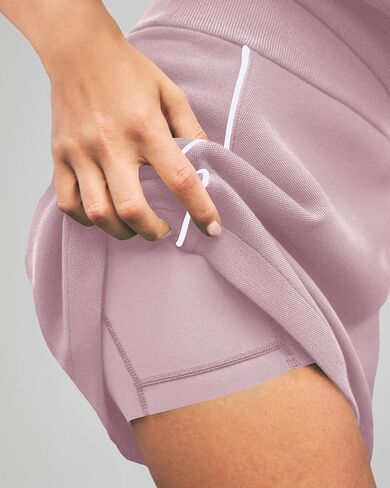 SENSERISE WOMENS تمرين مجموعات 2 قطعة من القميص القميص الأكمام القصيرة من الأكمام و SKORT التنس مع جيوب (الأرجواني الخفيف ، م) in Kuwait