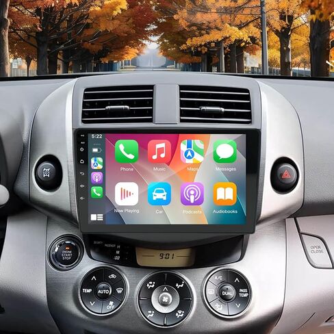 Android 13 Car Radio for Toyota RAV4 2007-2012 with Wireless CarPlay/Android Auto, 9'' IPS HD Touch Screen 2+32G Radio with WiFi/SWC/GPS Navigation/Bluetooth/Mirror Link/FM/RDS/USB/Backup Camera/Mic in Saudi Arabia
