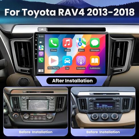 Android 13 Car Radio for Toyota RAV4 2007-2012 with Wireless CarPlay/Android Auto, 9'' IPS HD Touch Screen 2+32G Radio with WiFi/SWC/GPS Navigation/Bluetooth/Mirror Link/FM/RDS/USB/Backup Camera/Mic in Saudi Arabia