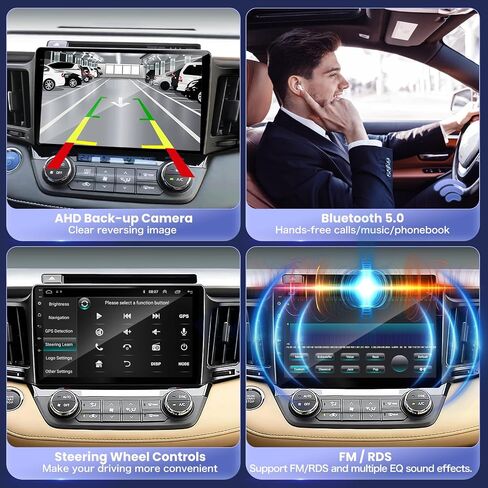Android 13 Car Radio for Toyota RAV4 2007-2012 with Wireless CarPlay/Android Auto, 9'' IPS HD Touch Screen 2+32G Radio with WiFi/SWC/GPS Navigation/Bluetooth/Mirror Link/FM/RDS/USB/Backup Camera/Mic in Saudi Arabia