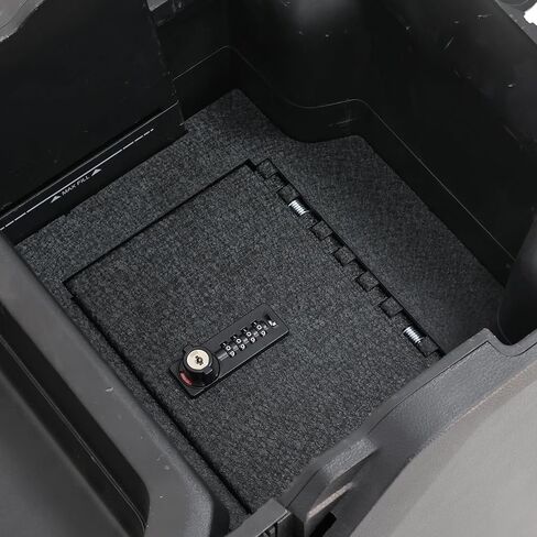 Center Console Safe Gun Safe ، Wasai Console Gun Vault Box متوافق مع RAM 1500/2500/3500 Laramie/Bighorn/Powerwagon 2019-2025 ، لا يناسب حامل الكأس مع غطاء ، قفل بصمات الأصابع مع مفتاح النسخ الاحتياطي. in Kuwait