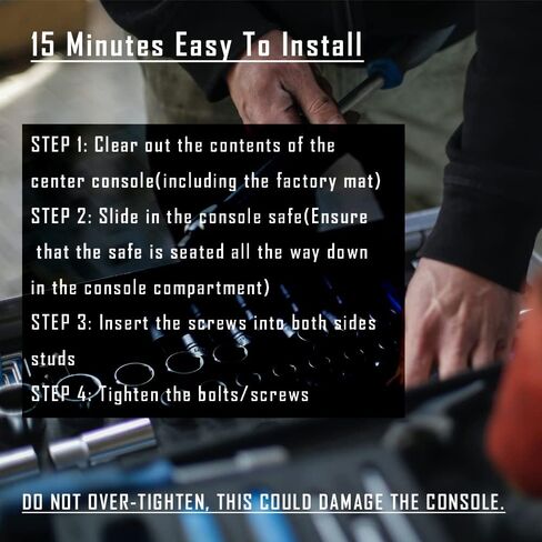 Center Console Safe Gun Safe ، Wasai Console Gun Vault Box متوافق مع RAM 1500/2500/3500 Laramie/Bighorn/Powerwagon 2019-2025 ، لا يناسب حامل الكأس مع غطاء ، قفل بصمات الأصابع مع مفتاح النسخ الاحتياطي. in Kuwait