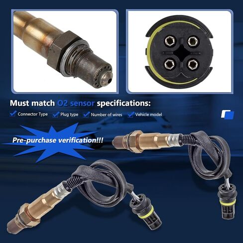 Maxfavor 2PCS Opstream Opstream Oxygen O2 Sensor ملاءمة لـ Mercedes-Benz 2001 2002 CL600 S600،2003-2006 E55 AMG SL500،2004-2005 E320 E500 EXC 4MATIC ، 2003-2008 SL55 AMG ، 2001-2004 SLK320 234-4883 X2 02 02 in Saudi Arabia