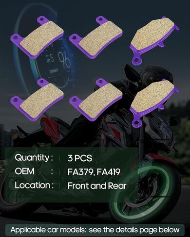 منصات فرامل الألياف الكربونية Scitoo مناسبة لـ Suzuki GSXR1000 ، GSXR600 ، GSXR750 ، Hayabusa GSX1300R ، Hayabusa GSX1300RA ABS - منصات فرامل الدراجات النارية في جميع الأحوال الجوية - 3 زوجات (6 وادي) in Saudi Arabia